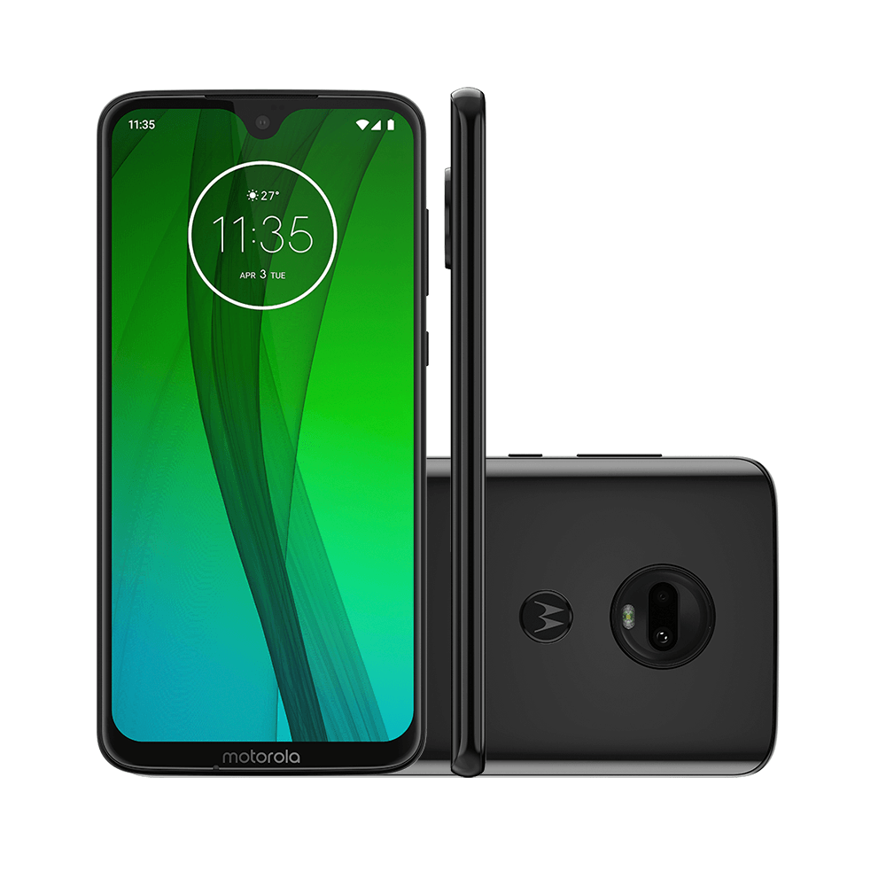 Smartphone Motorola Moto G7 ONIX XT1962-4 Android 9.0, Dual chip,  Processador Octa Core 1.8 GHz, Câmera traseira 12mp+5mp e Frontal de